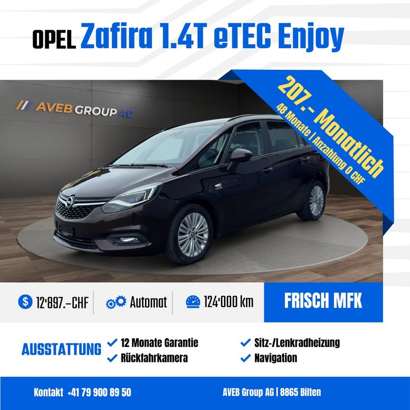 OPEL Zafira 1.4T eTEC Enjoy * 7 Pl gebraucht für CHF 12'897,